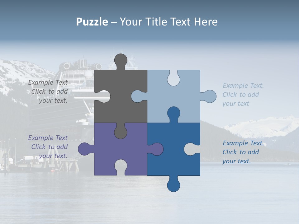 Docked Alaskan Cruise Ship PowerPoint Template