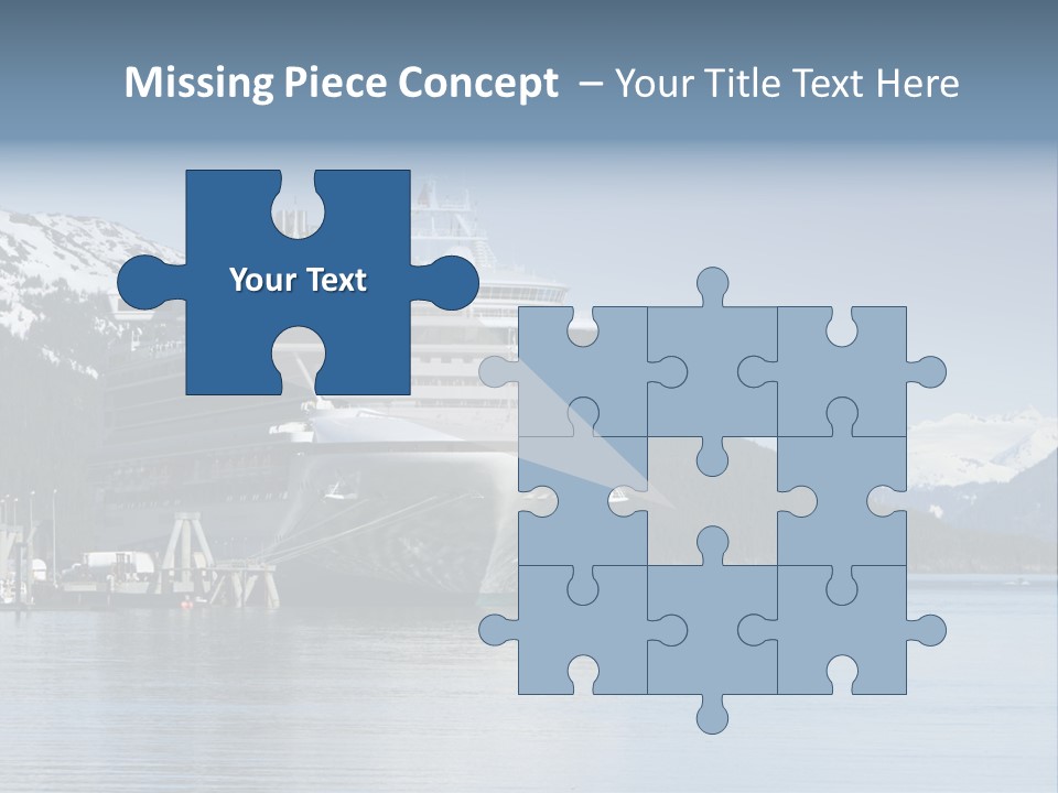 Docked Alaskan Cruise Ship PowerPoint Template