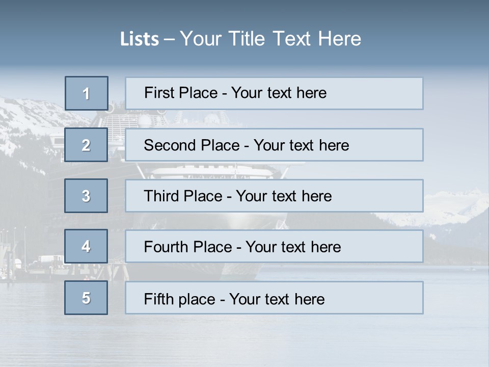 Docked Alaskan Cruise Ship PowerPoint Template