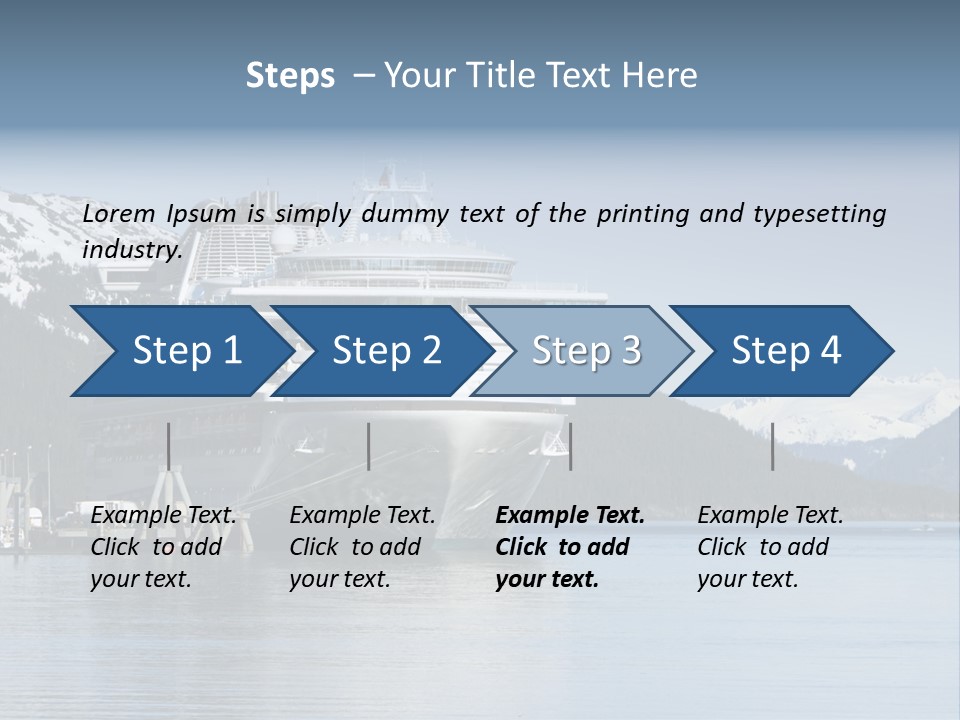 Docked Alaskan Cruise Ship PowerPoint Template