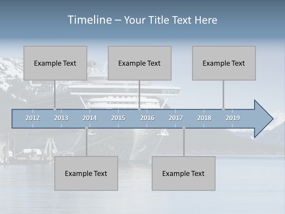 Docked Alaskan Cruise Ship PowerPoint Template
