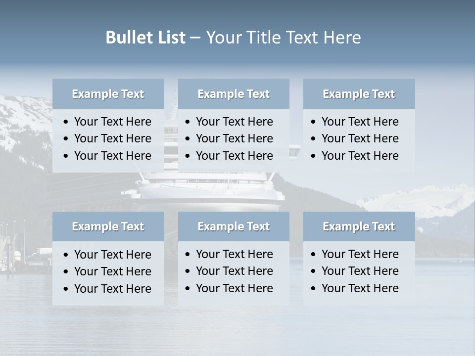 Docked Alaskan Cruise Ship PowerPoint Template