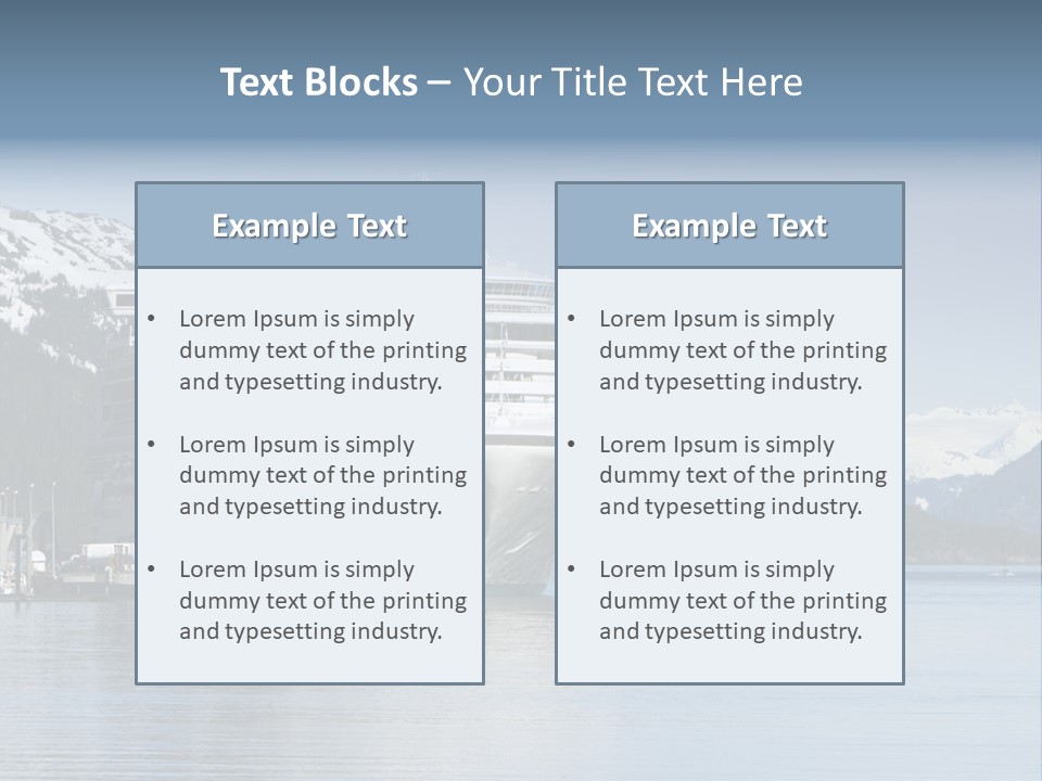 Docked Alaskan Cruise Ship PowerPoint Template