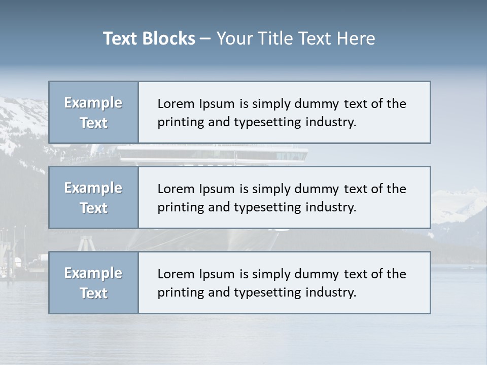 Docked Alaskan Cruise Ship PowerPoint Template