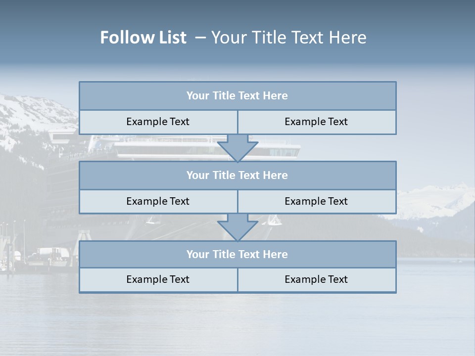 Docked Alaskan Cruise Ship PowerPoint Template