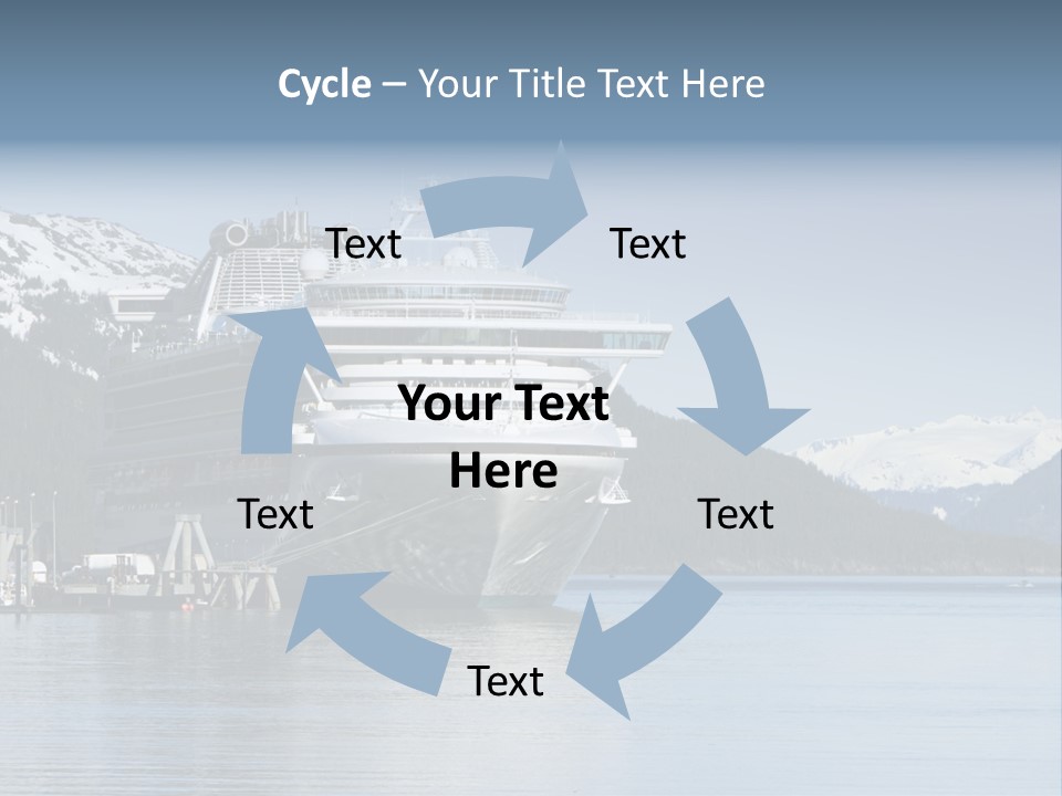 Docked Alaskan Cruise Ship PowerPoint Template