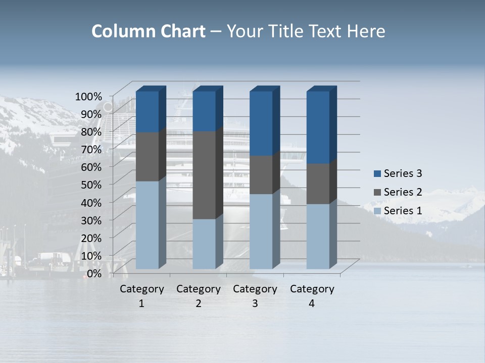 Docked Alaskan Cruise Ship PowerPoint Template