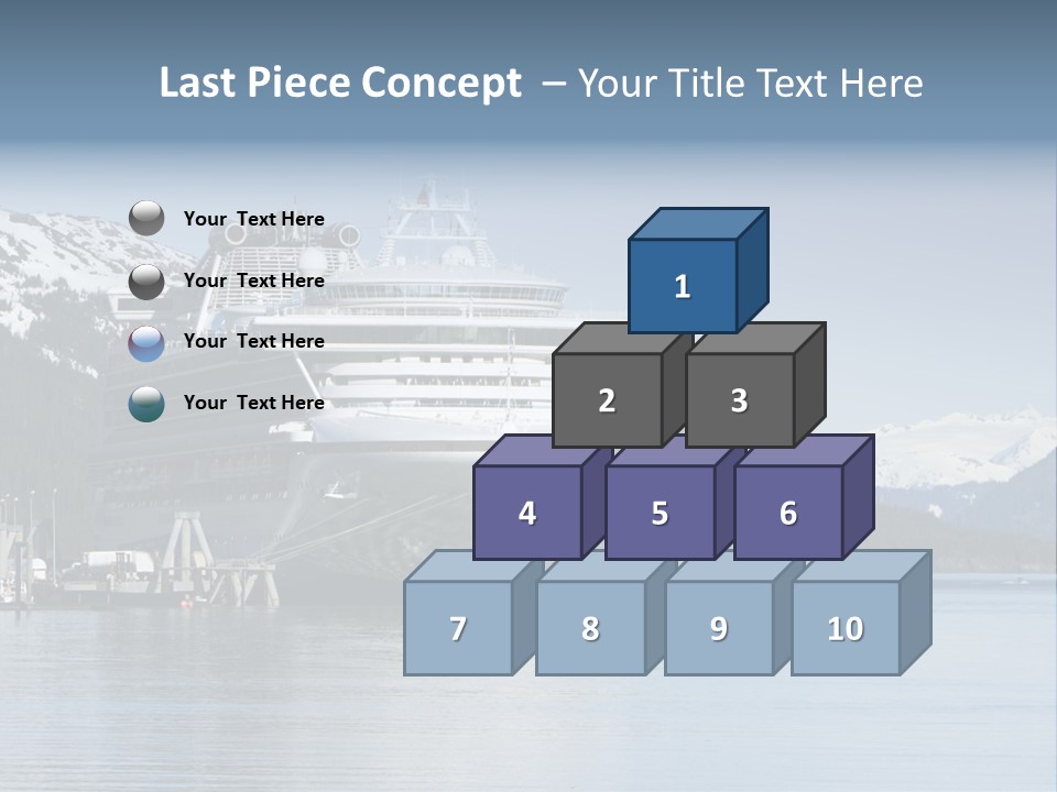 Docked Alaskan Cruise Ship PowerPoint Template