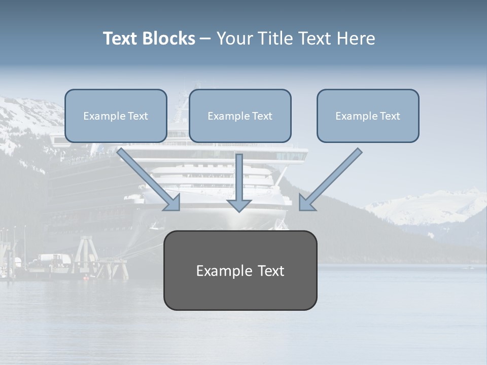 Docked Alaskan Cruise Ship PowerPoint Template