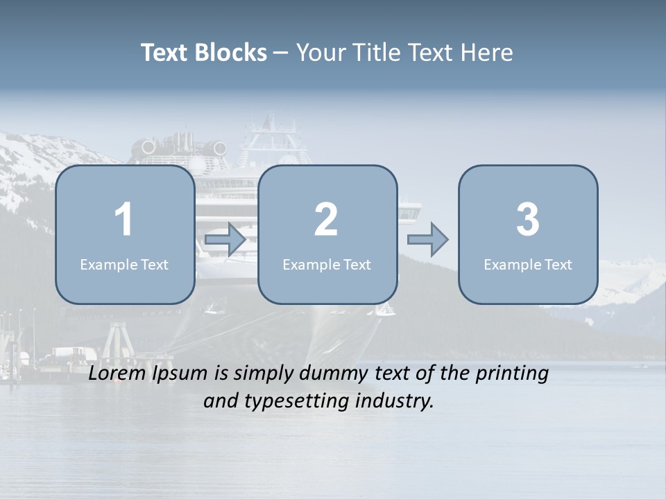 Docked Alaskan Cruise Ship PowerPoint Template