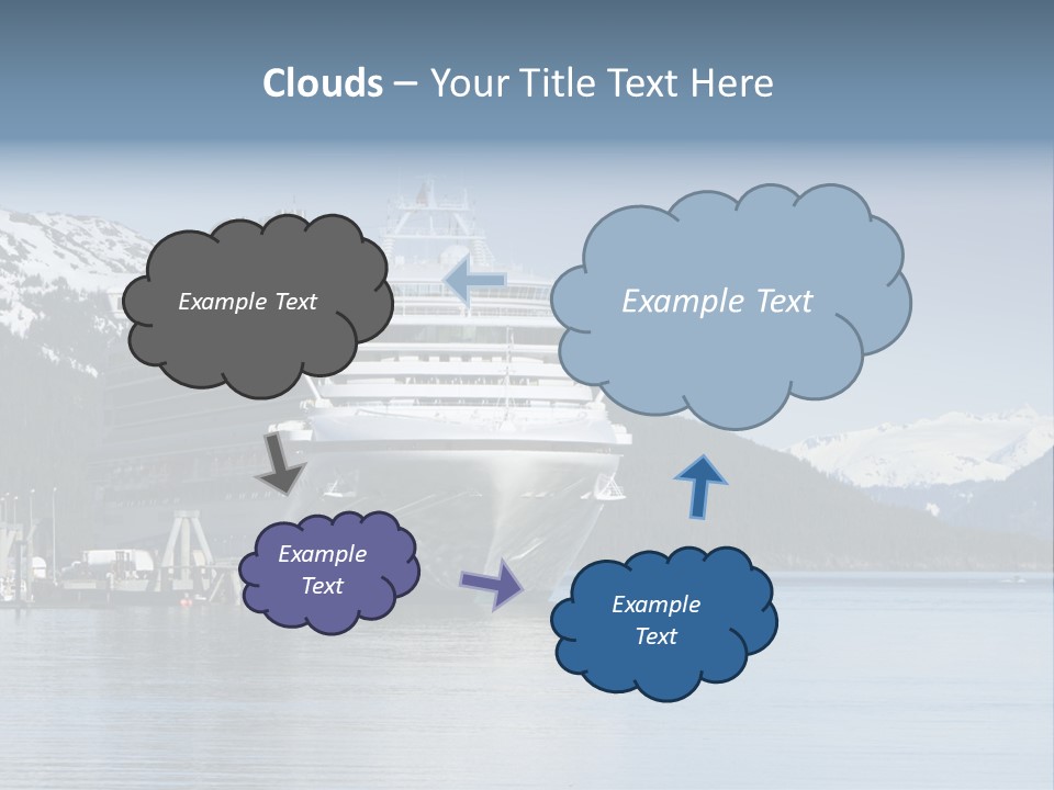 Docked Alaskan Cruise Ship PowerPoint Template