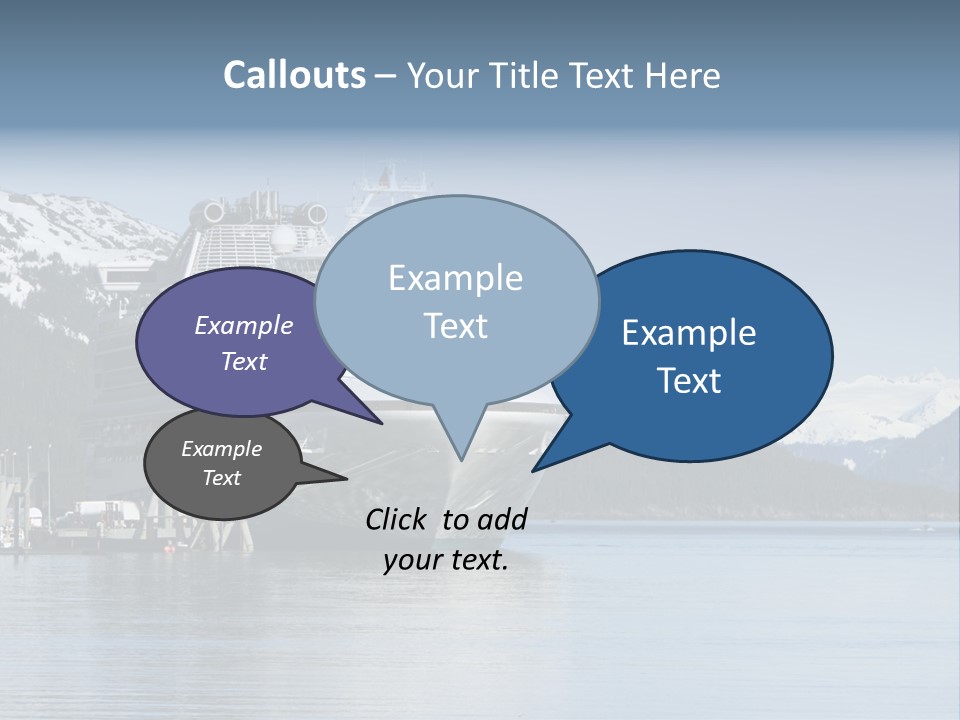 Docked Alaskan Cruise Ship PowerPoint Template