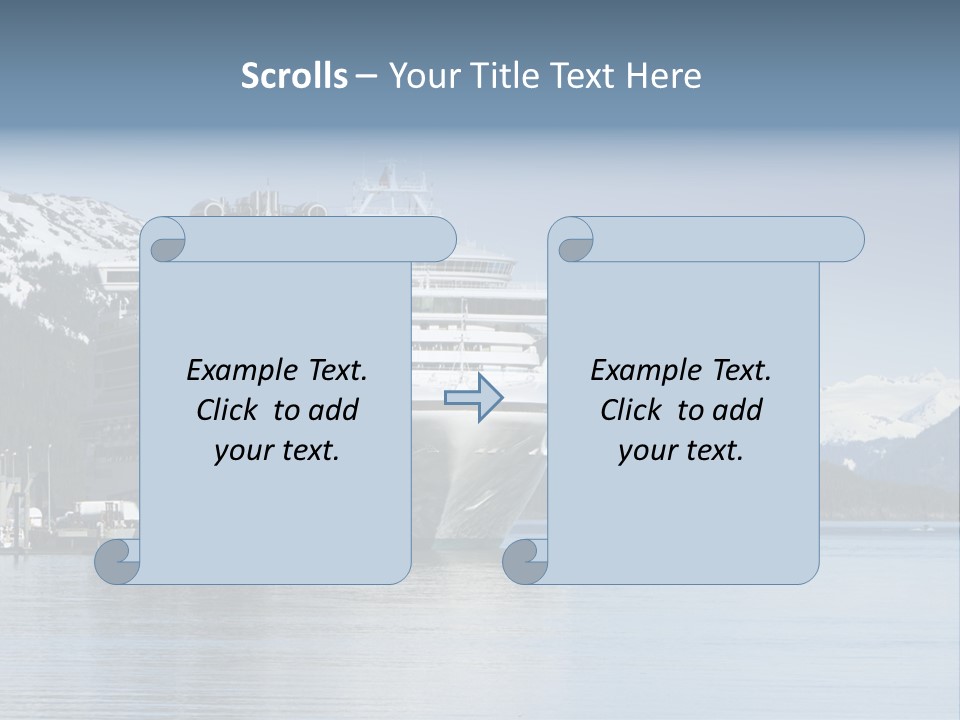 Docked Alaskan Cruise Ship PowerPoint Template