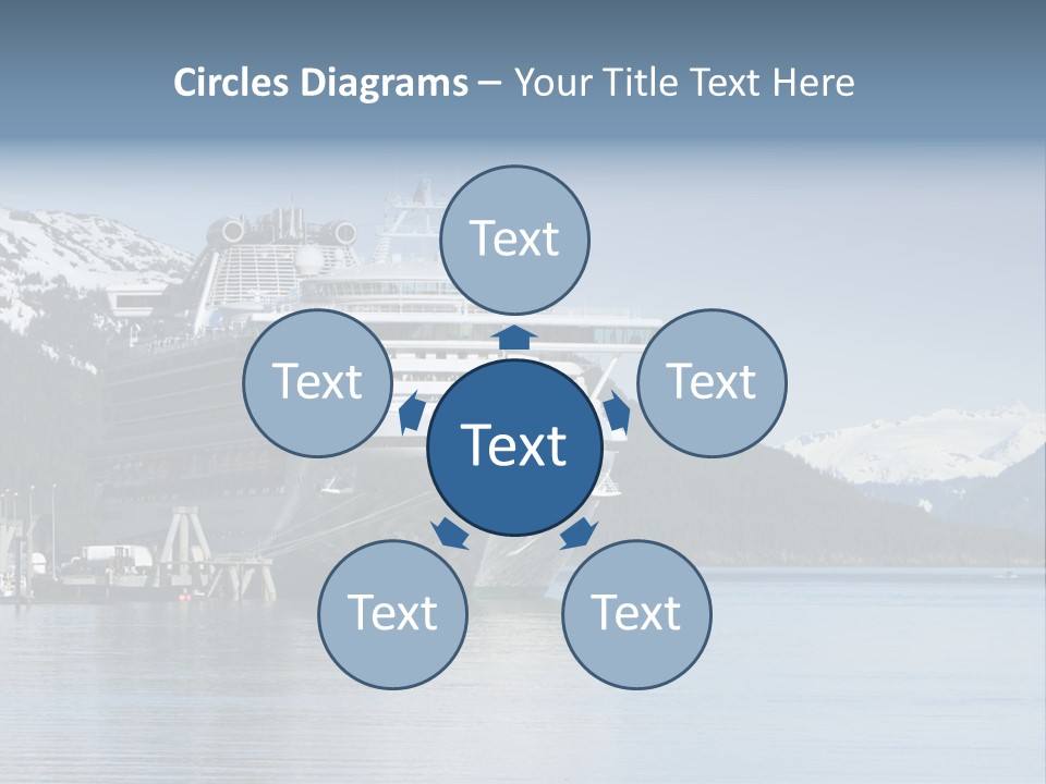 Docked Alaskan Cruise Ship PowerPoint Template