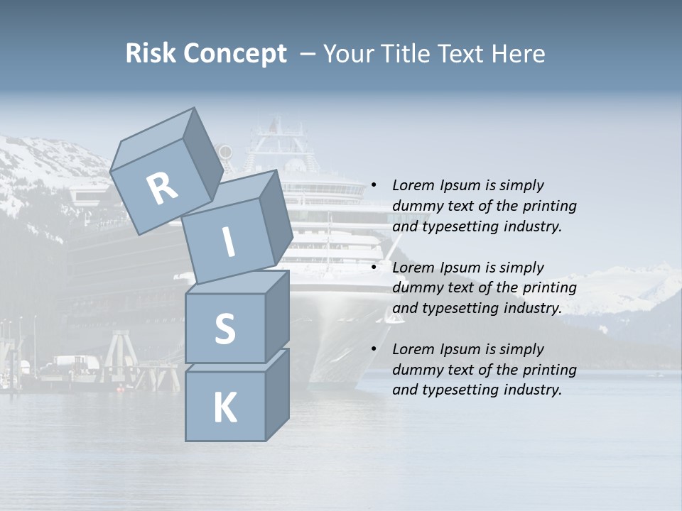 Docked Alaskan Cruise Ship PowerPoint Template