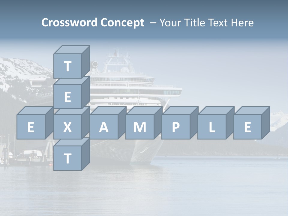 Docked Alaskan Cruise Ship PowerPoint Template