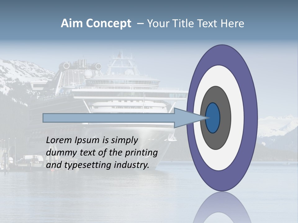 Docked Alaskan Cruise Ship PowerPoint Template