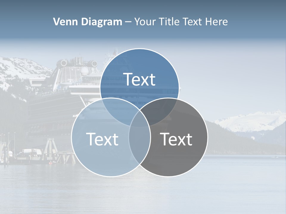 Docked Alaskan Cruise Ship PowerPoint Template