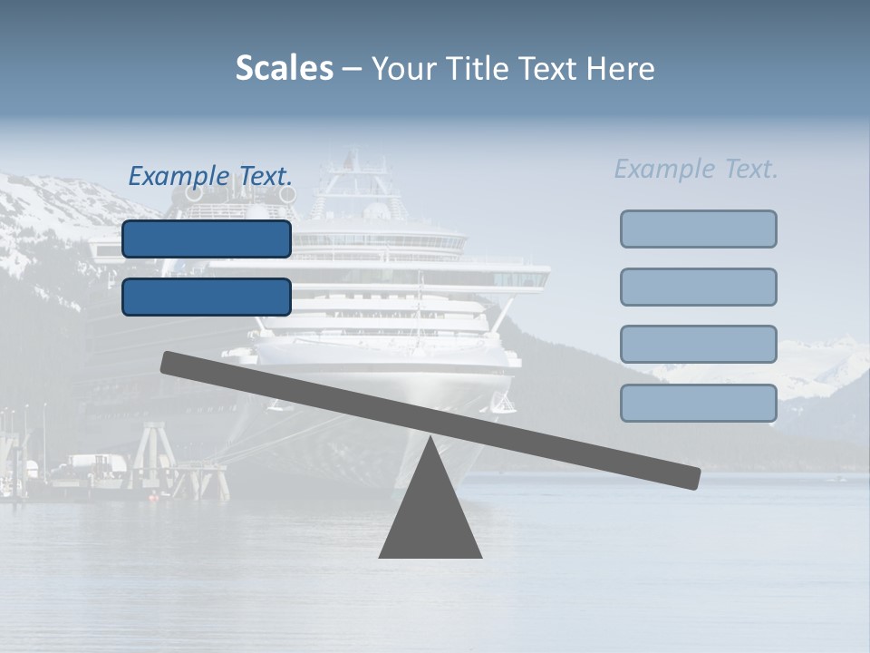 Docked Alaskan Cruise Ship PowerPoint Template