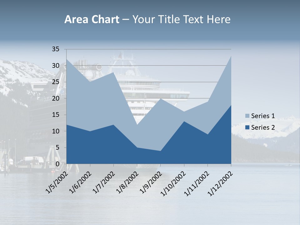 Docked Alaskan Cruise Ship PowerPoint Template