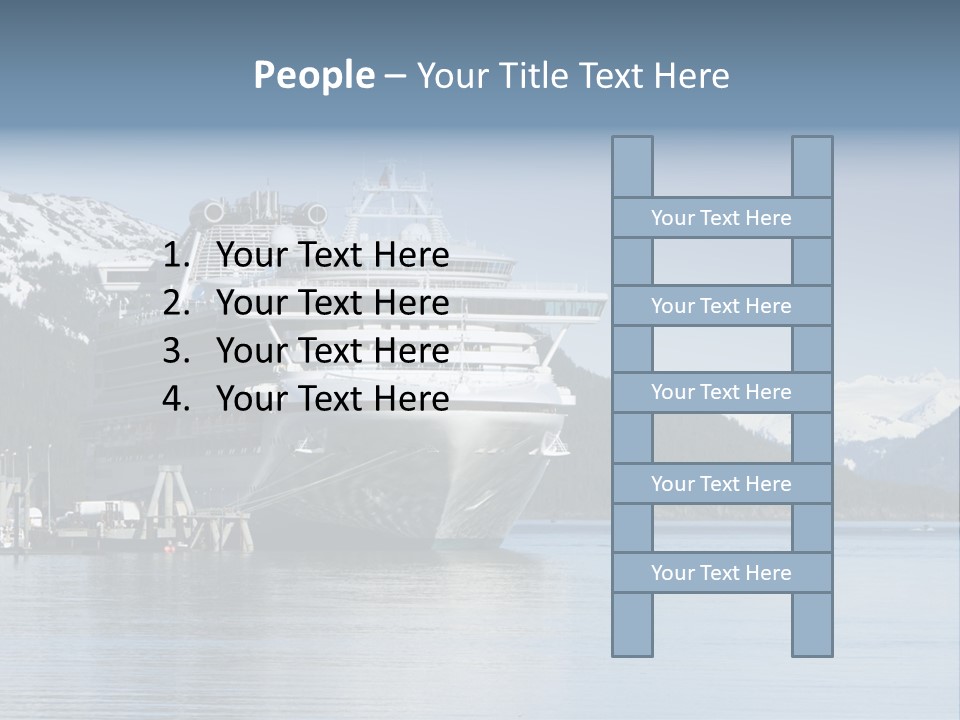 Docked Alaskan Cruise Ship PowerPoint Template