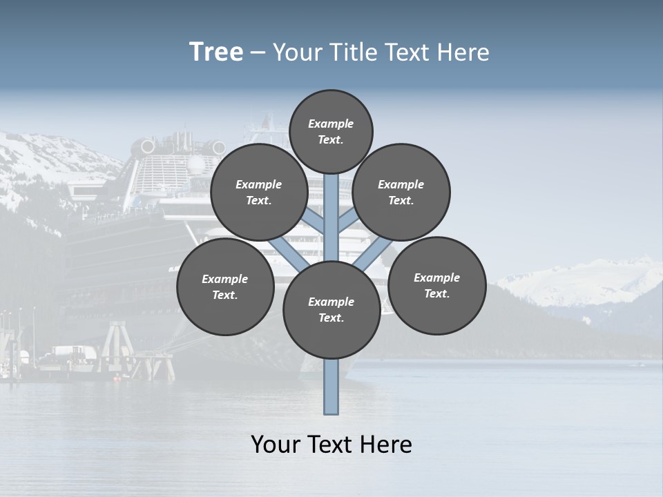 Docked Alaskan Cruise Ship PowerPoint Template