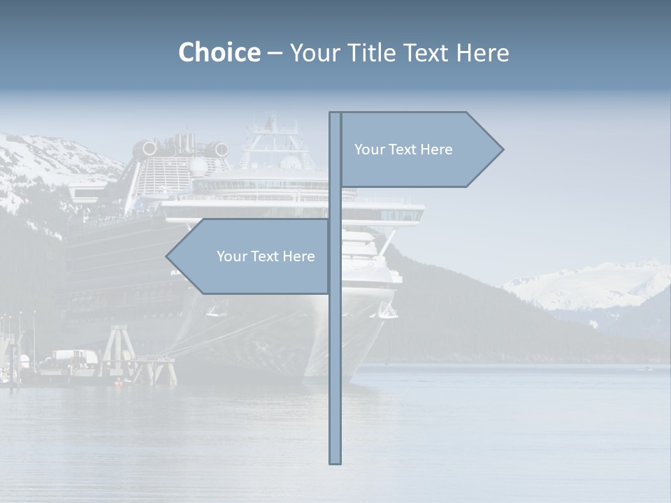 Docked Alaskan Cruise Ship PowerPoint Template