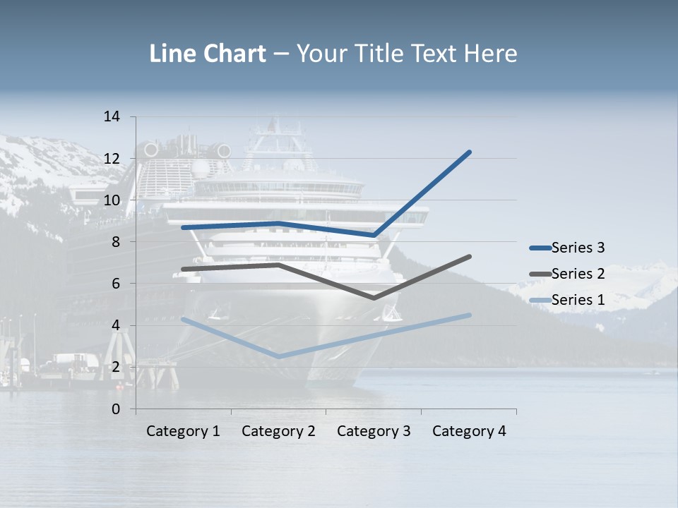 Docked Alaskan Cruise Ship PowerPoint Template