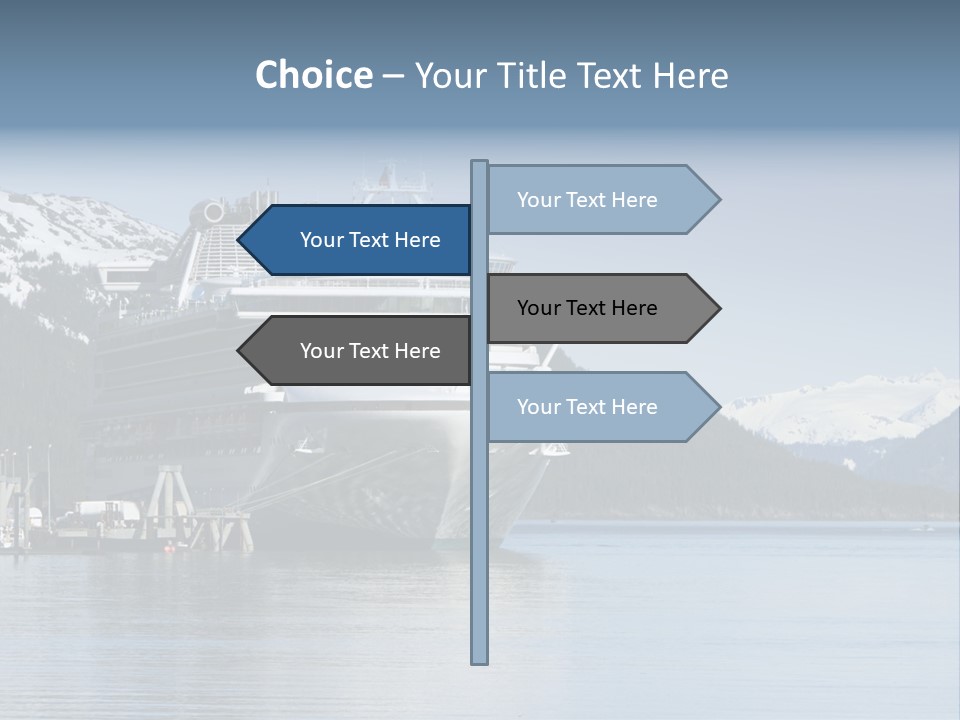 Docked Alaskan Cruise Ship PowerPoint Template