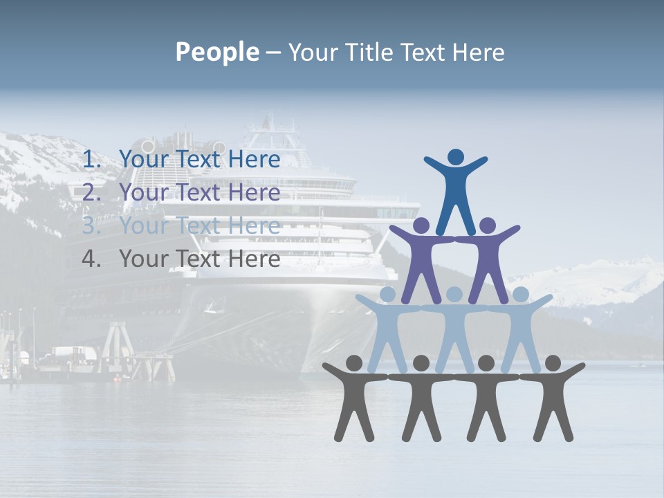 Docked Alaskan Cruise Ship PowerPoint Template