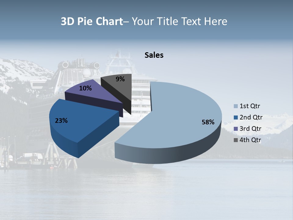 Docked Alaskan Cruise Ship PowerPoint Template