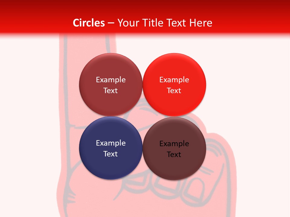 Blank Foam Finger Making The "We're Number 1 Symbol" In Red And Blue, Add Text To The Hand Or Above Hand, - Lots Of Copy Space PowerPoint Template