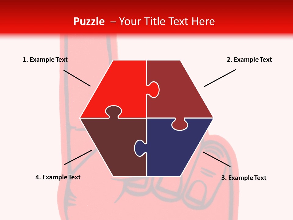 Blank Foam Finger Making The "We're Number 1 Symbol" In Red And Blue, Add Text To The Hand Or Above Hand, - Lots Of Copy Space PowerPoint Template
