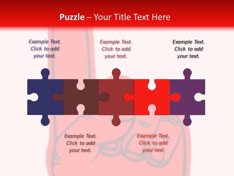 Blank Foam Finger Making The "We're Number 1 Symbol" In Red And Blue, Add Text To The Hand Or Above Hand, - Lots Of Copy Space PowerPoint Template