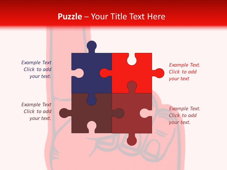 Blank Foam Finger Making The "We're Number 1 Symbol" In Red And Blue, Add Text To The Hand Or Above Hand, - Lots Of Copy Space PowerPoint Template