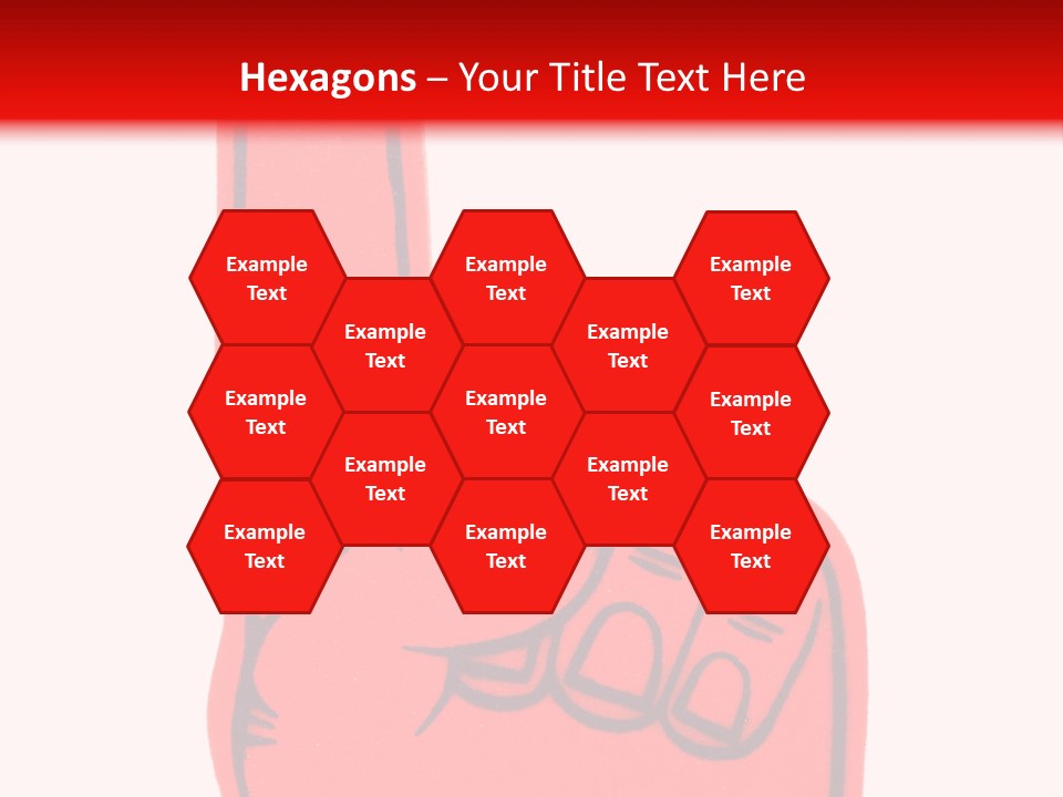 Blank Foam Finger Making The "We're Number 1 Symbol" In Red And Blue, Add Text To The Hand Or Above Hand, - Lots Of Copy Space PowerPoint Template