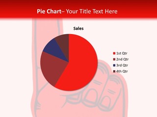 Blank Foam Finger Making The "We're Number 1 Symbol" In Red And Blue, Add Text To The Hand Or Above Hand, - Lots Of Copy Space PowerPoint Template