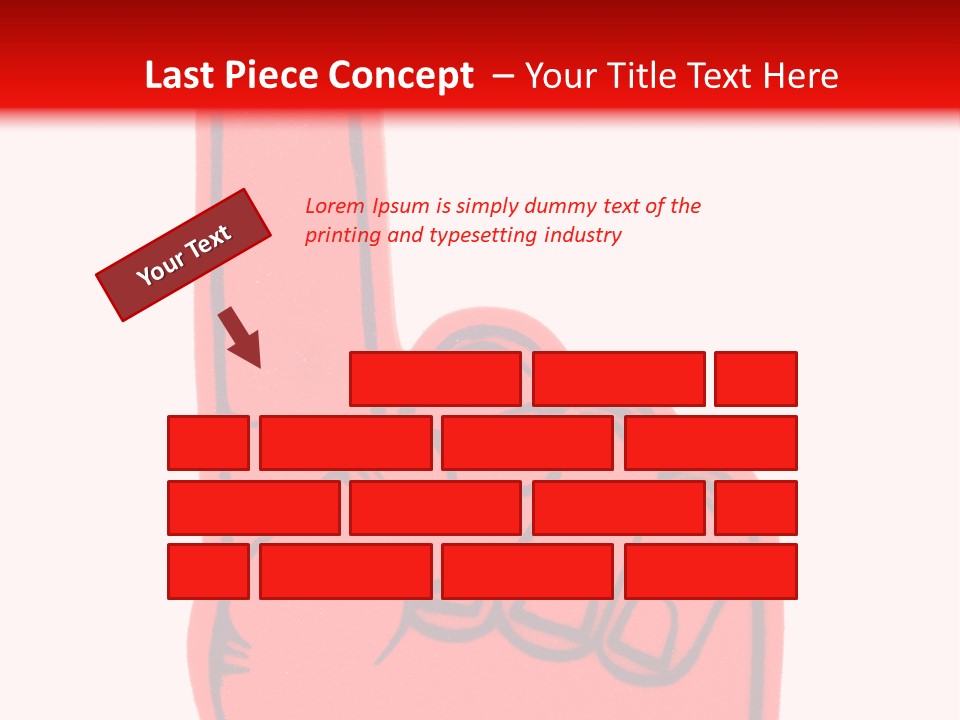 Blank Foam Finger Making The "We're Number 1 Symbol" In Red And Blue, Add Text To The Hand Or Above Hand, - Lots Of Copy Space PowerPoint Template