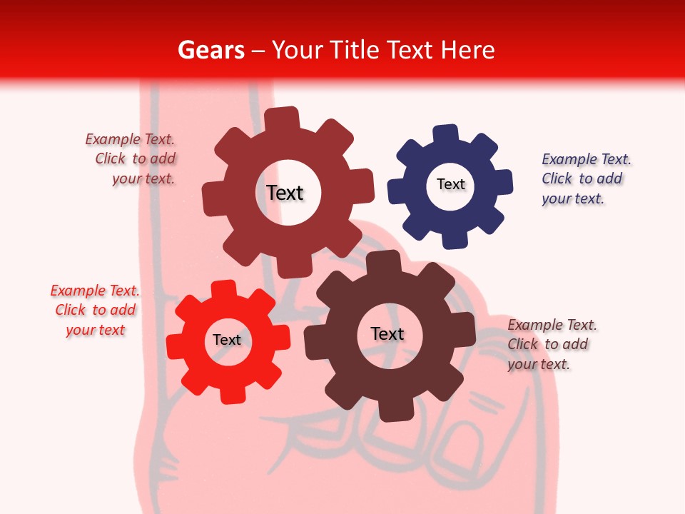 Blank Foam Finger Making The "We're Number 1 Symbol" In Red And Blue, Add Text To The Hand Or Above Hand, - Lots Of Copy Space PowerPoint Template
