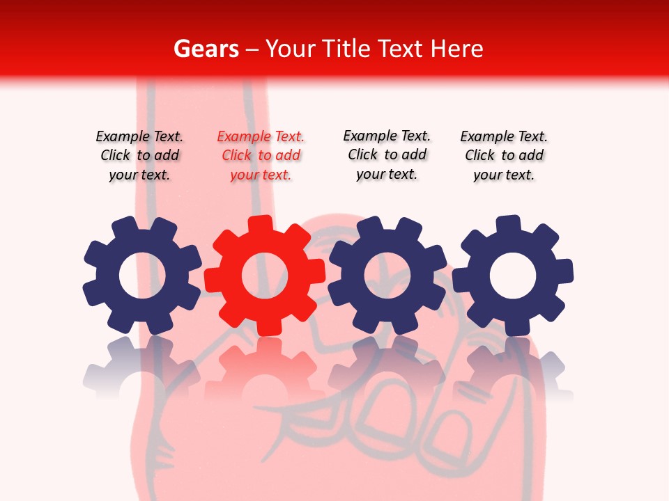 Blank Foam Finger Making The "We're Number 1 Symbol" In Red And Blue, Add Text To The Hand Or Above Hand, - Lots Of Copy Space PowerPoint Template