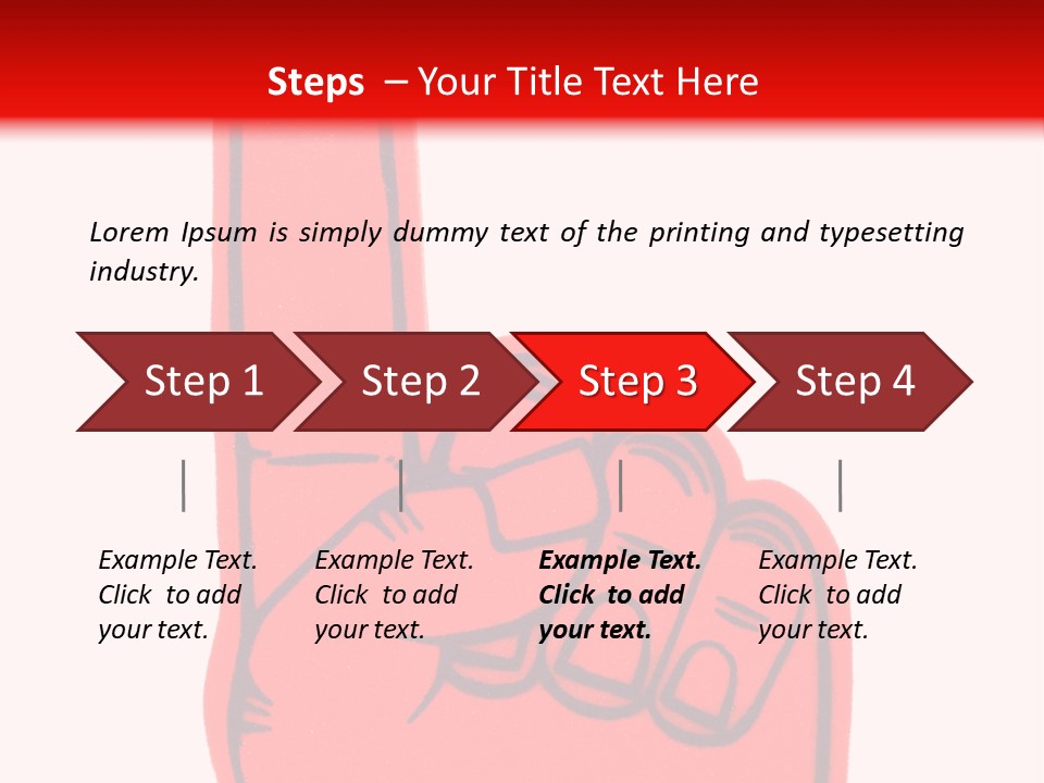 Blank Foam Finger Making The "We're Number 1 Symbol" In Red And Blue, Add Text To The Hand Or Above Hand, - Lots Of Copy Space PowerPoint Template