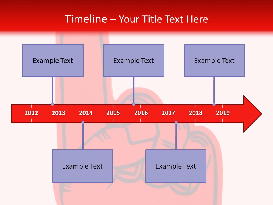 Blank Foam Finger Making The "We're Number 1 Symbol" In Red And Blue, Add Text To The Hand Or Above Hand, - Lots Of Copy Space PowerPoint Template