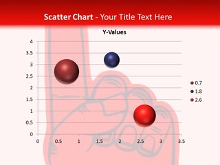 Blank Foam Finger Making The "We're Number 1 Symbol" In Red And Blue, Add Text To The Hand Or Above Hand, - Lots Of Copy Space PowerPoint Template