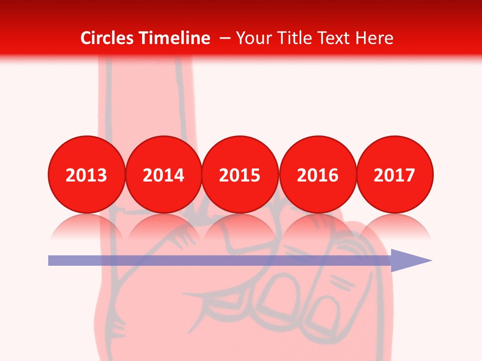 Blank Foam Finger Making The "We're Number 1 Symbol" In Red And Blue, Add Text To The Hand Or Above Hand, - Lots Of Copy Space PowerPoint Template