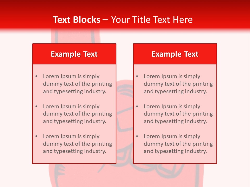 Blank Foam Finger Making The "We're Number 1 Symbol" In Red And Blue, Add Text To The Hand Or Above Hand, - Lots Of Copy Space PowerPoint Template