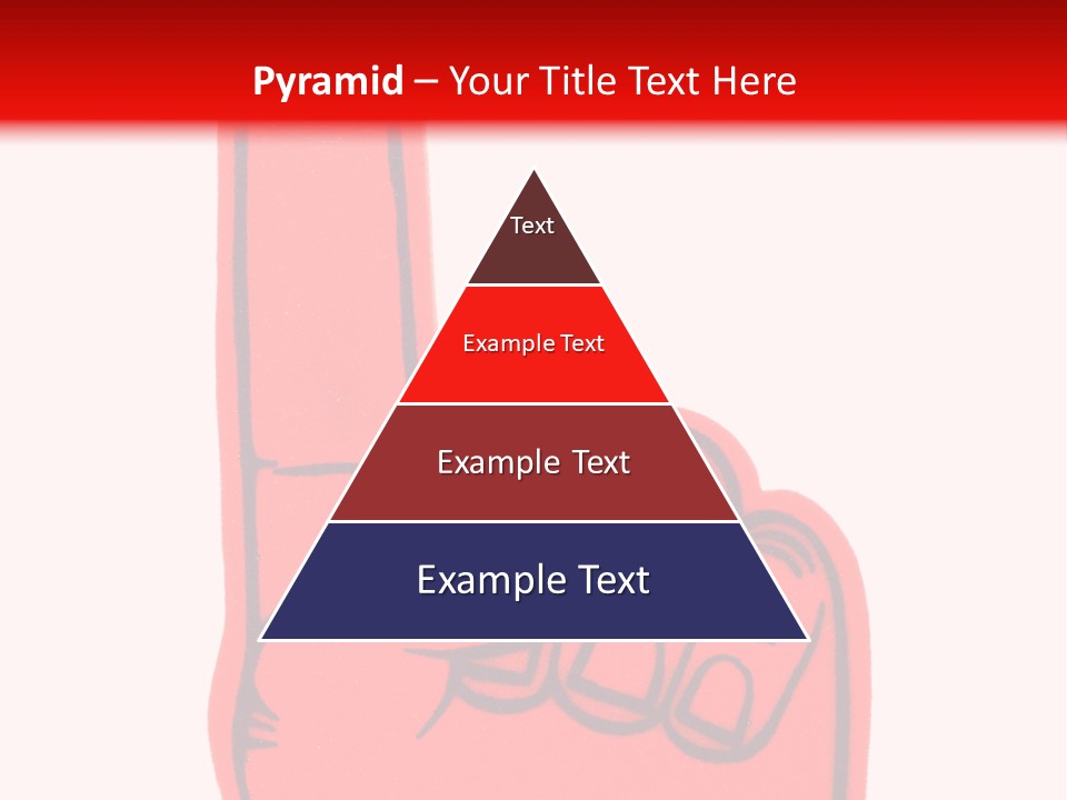 Blank Foam Finger Making The "We're Number 1 Symbol" In Red And Blue, Add Text To The Hand Or Above Hand, - Lots Of Copy Space PowerPoint Template