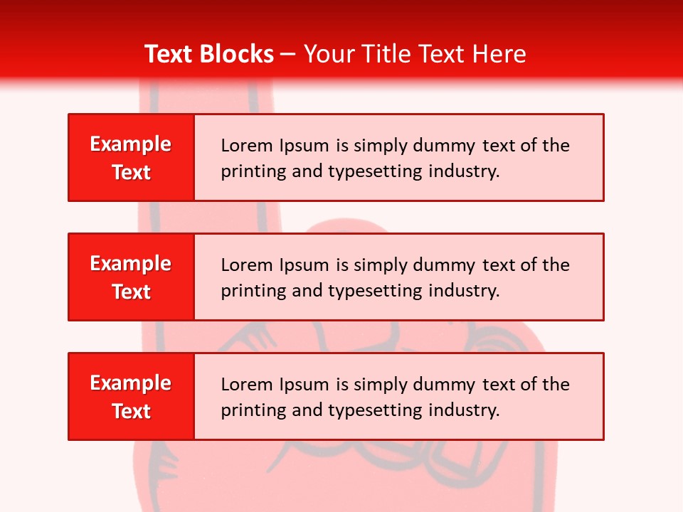Blank Foam Finger Making The "We're Number 1 Symbol" In Red And Blue, Add Text To The Hand Or Above Hand, - Lots Of Copy Space PowerPoint Template