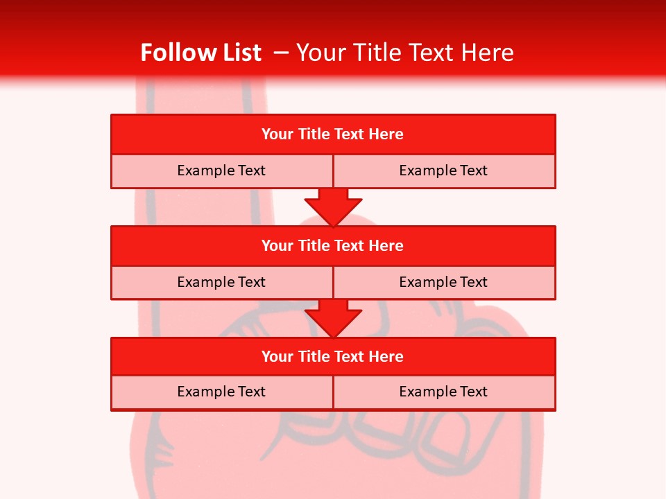 Blank Foam Finger Making The "We're Number 1 Symbol" In Red And Blue, Add Text To The Hand Or Above Hand, - Lots Of Copy Space PowerPoint Template