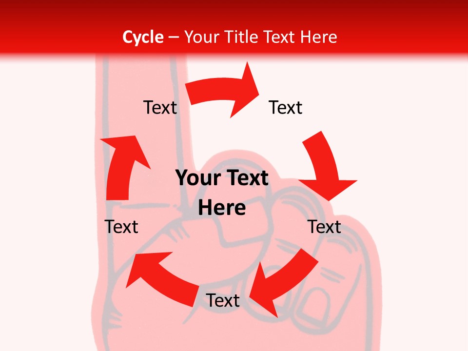 Blank Foam Finger Making The "We're Number 1 Symbol" In Red And Blue, Add Text To The Hand Or Above Hand, - Lots Of Copy Space PowerPoint Template