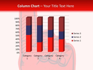 Blank Foam Finger Making The "We're Number 1 Symbol" In Red And Blue, Add Text To The Hand Or Above Hand, - Lots Of Copy Space PowerPoint Template